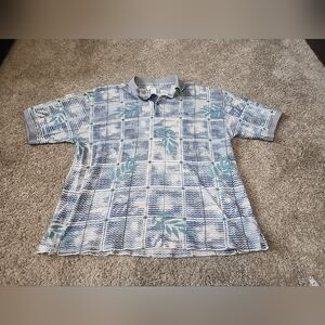 Izod Golf Polo Floral Vented Mens XL Vintage Aloha Sports Outdoor Retro Wear